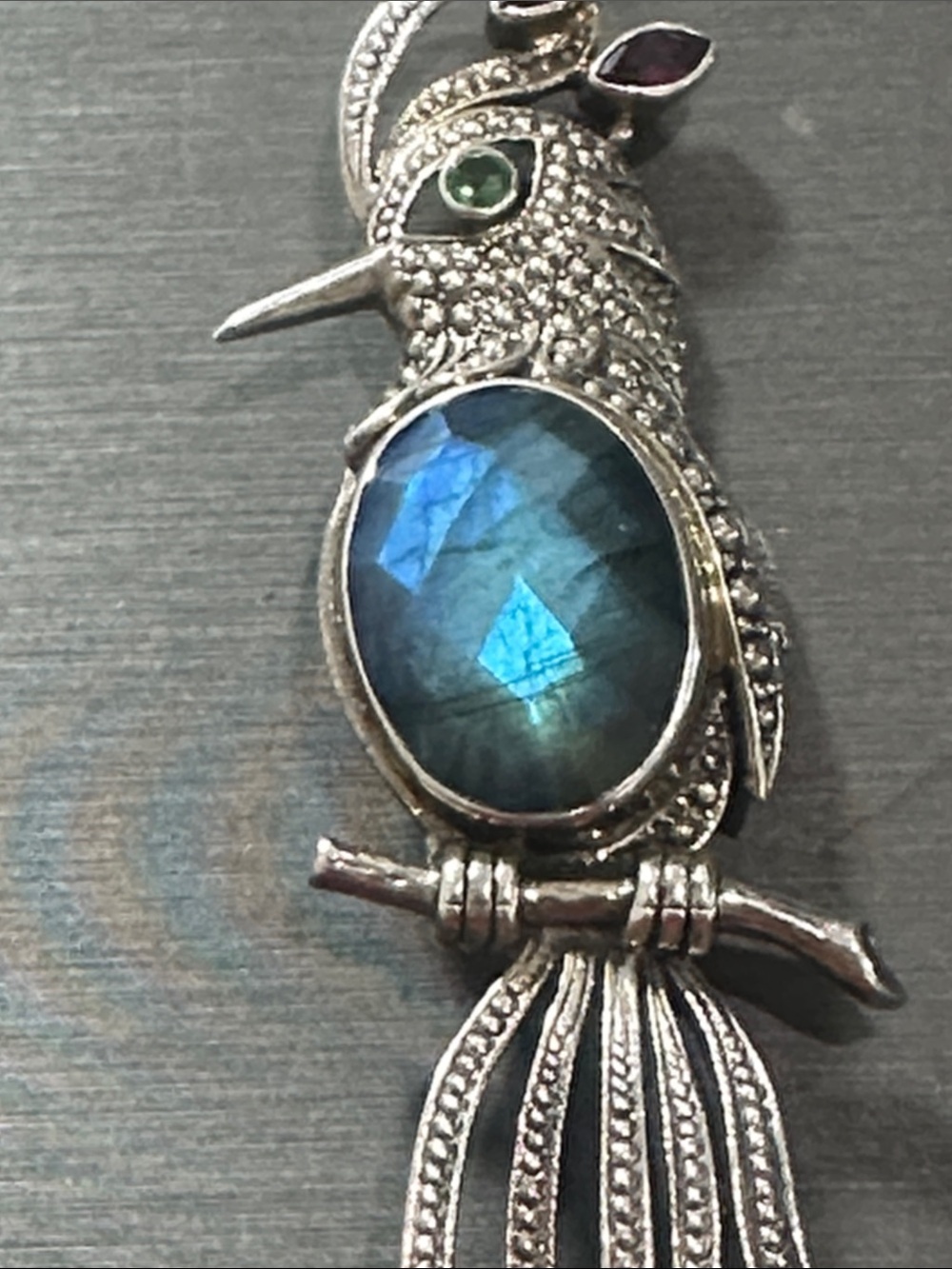 Nicky Butler Silver Bird of Paradise Brooch Labradorite 24/250 - Picture 5 of 6